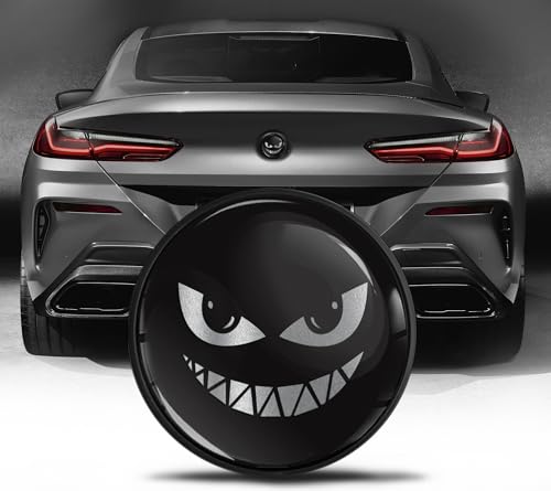 Image of Biomar Labs Rear Trunk Tuning Badge 74mm Compatible with BMW Emblem Bonnet Boot 51148219237 Black Silver EZ 31