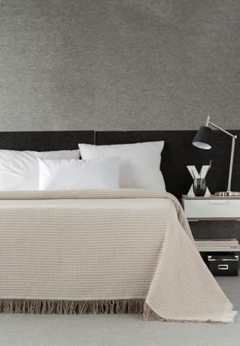 Plaid de canapé beige Estoralis NIDO 230x270 cm en coton polyester - 3