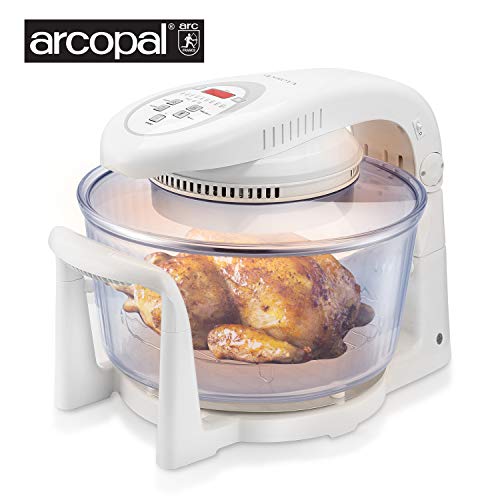 SANHOYA Convection Oven, French Arcopal Glass Bowl 12L-17L Oil Free Cooker, Halogen Convection