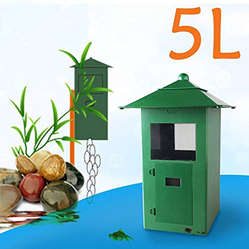 Skyout Aquarium Futterautomat, Fischzufuhr 5L Food Hopper LCD-Anzeige Digitale Automatische Teich-Aquarium-Zufuhr(grün) Cover