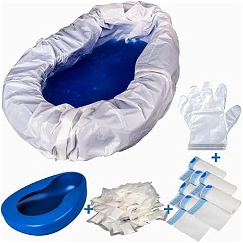 MINIVON Bed Pan Set with Liners and Degradable Absorbent Gel Cover