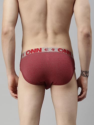 Image of ONN Men's Super Combed Cotton Printed Briefs with Ultra Soft Waistband, Moisture-Wicking, Stylish Patterns, Lightweight, Breathable, All-Day Comfort | Prints May Vary | Style OS282 |