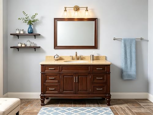 Image of PERMO Vintage Industrial Antique Three-Light Wall Sconces with Funnel Flared Clear Glass Shade (Antique)