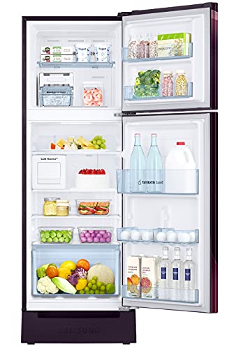 Image of Samsung 244 L 3 Star Inverter Frost Free Double Door Refrigerator Appliance (RT28A3C234R /HL, Rythmic Twirl Plum, Base Stand with Drawer, Curd Maestro, Convertible, Silver, 2022 Model)