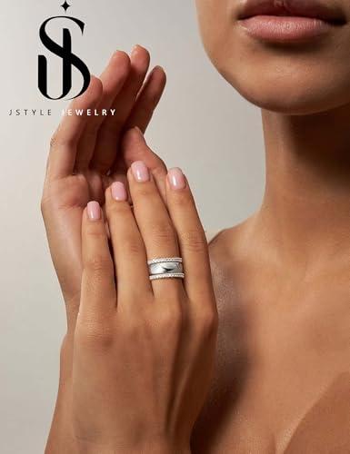 Jstyle Wedding Bands for Women 14K Gold Plated Eternity Band Rings Stackable Cubic Zirconia Ring 2.5MM Engagement Band Ring for Women Dainty Simulated Diamond Rings No Tarnish Size 5-92