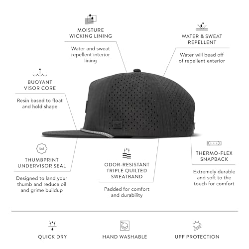 Image of melin Coronado Brick Hydro, Performance Snapback Hat, Water-Resistant Baseball Cap for Men & Women