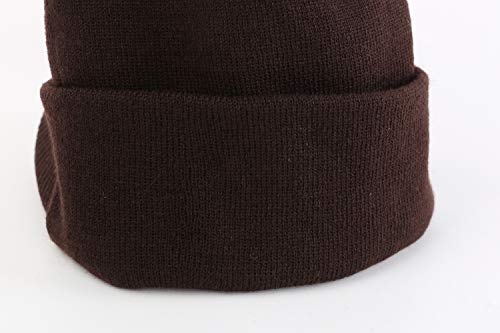 Image of Home Prefer Men's Winter Beanie Hat with Brim Warm Double Knit Cuff Beanie Cap Watch Radar Hat