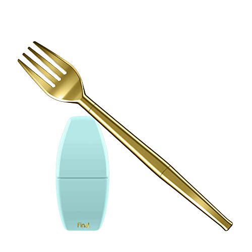 Final Fork Stainless Steel Collapsible Fork, Gold Metal Foldable, Eco-friendly