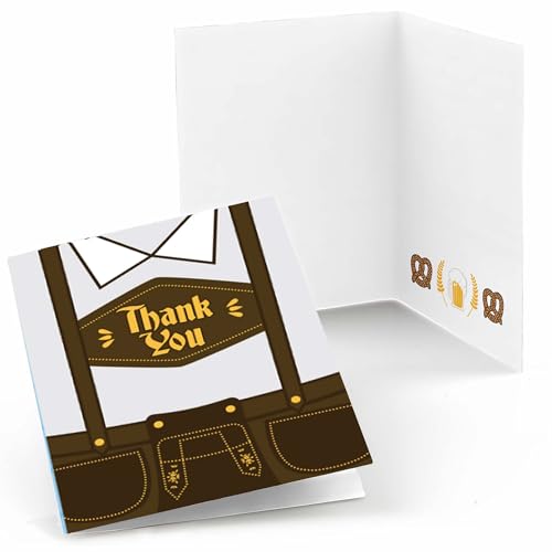 Big Dot of Happiness Oktoberfest - German Beer Festival Thank You Cards (8 count)