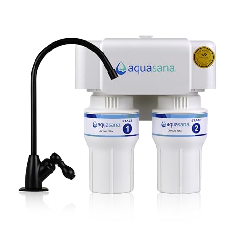 Image of Aquasana Under Sink Water Filter | Claryum 2-Stage Filtration | AQ-6200-MB