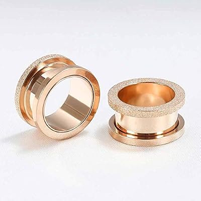 TBOSEN 8 PCS Dull Polish Fashion Ear Tunnels Plugs Gauges Stainless Steel Expander Stretcher Piercings