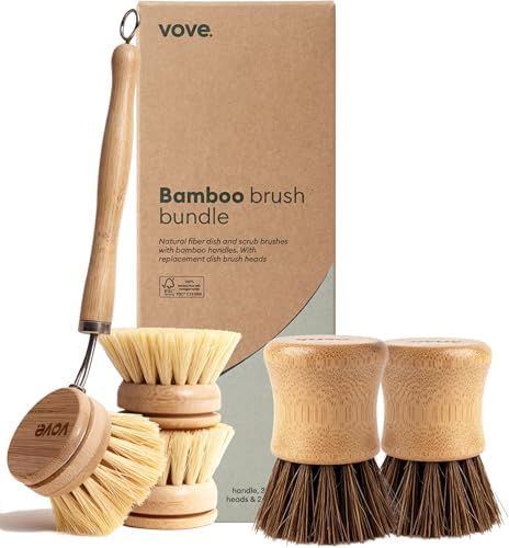Vove Dish Brush Bundle - FSC-Certified Bamboo Dish Brush & Scrub ...