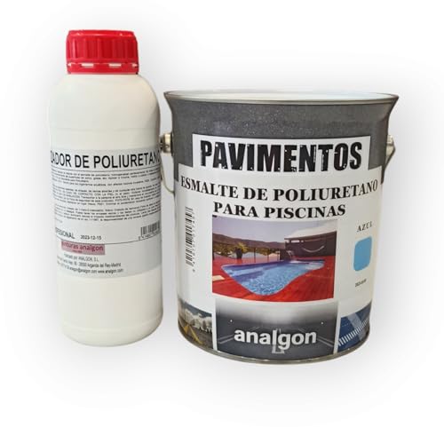 Analgon Pintura Azul Para Piscinas de Poliester y Hormigón 5,75Kg. Esmalte Poliuretano de 2 Componentes