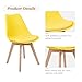 Furmax Mid Century Modern DSW Dining Chair Upholstered Side Chair with Beech Wood Legs and Soft Padded Shell Tulip Chair for Dining Room Living Room Bedroom Kitchen Set of 4 (Yellow)