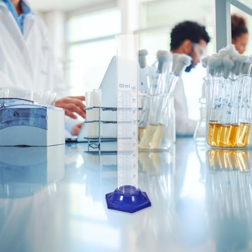 Cilindros graduados de vidrio de 100ml con escala de alta precisión y base estable 3