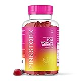 Pink Stork Post Workout Gummies: Tart Cherry Extract Supplement, Muscle Recovery, Sore Muscles + Pain Relief, Anti-Inflammatory, Celery Seed Extract, Post Workout Recovery, Women-Owned, 60 Gummies