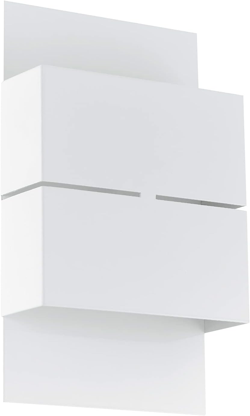 Kibea 2-Light Outdoor Wall Sconce Light Modern LED Dimmable Waterproof Indoor/Outdoor Wall Lighting with Steel Shade, White