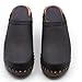 Sandgrens Handmade Swedish Wood Clogs for Women, High Heel Mule US 6 | Rome Black DK, EU 37