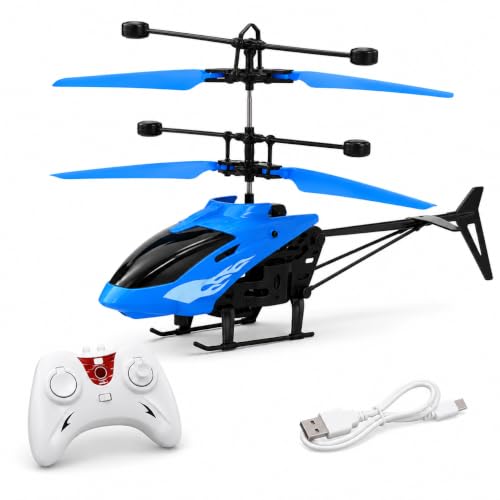 Image of Remote Control Helicopter for Kids with Hand Sensor Auto-Lift & LED Lights | USB Rechargeable RC Flying Helicopter Toy with Up & Down Control | Outdoor Gift for Boys & Girls (Random Colors)