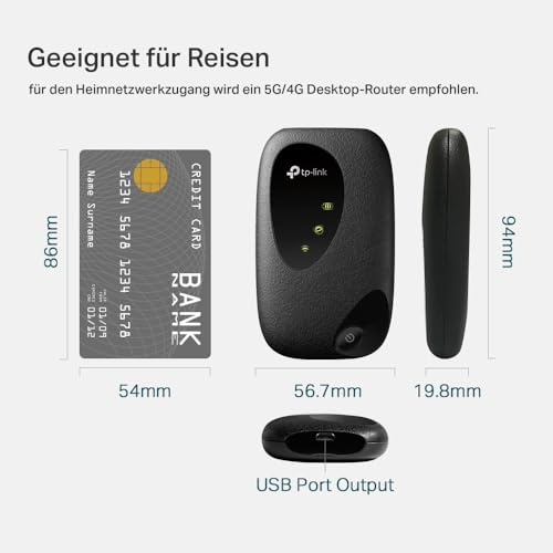 TP-Link M7200 mobiler WLAN Router (4G/LTE bis zu 150Mbit/s Download/ 50Mbit/s Upload, Hotspot, 2000mAh Akku, kompatibel mit Allen europäischen SIM Karten) - Image 2