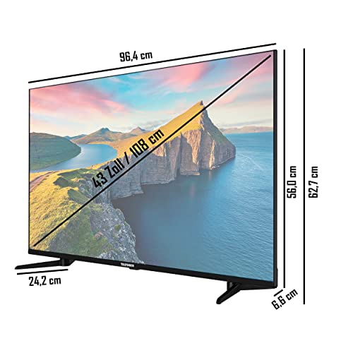 Telefunken QU43K800 43 Zoll QLED Fernseher/Smart TV (4K UHD, HDR Dolby Vision, Triple-Tuner, Bluetooth, WLAN, Netflix, uvm) - Inkl. 6 Monate HD+, schwarz – Bild 5