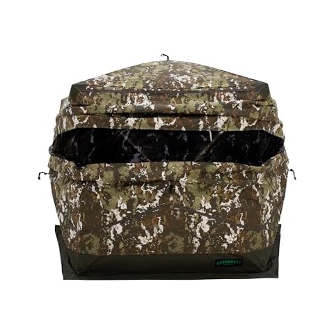 Barronett Blinds® Ox 5, Portable Hunting Blind, Durable Oxhide™ Fabric, Panoramic Shooting Window, Crater™ Harvest, 72” x 96” x 96”, BX550CH Cover