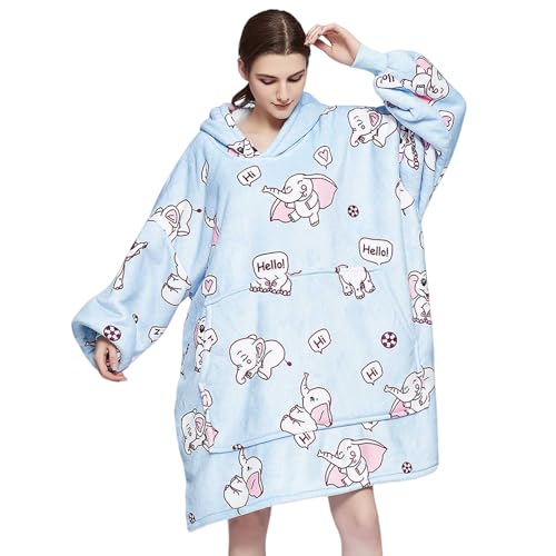 Tospass Kuscheldecke mit Ärmeln Sherpa Decke Hoodie Sweatshirt Oversized Einheitsgröße Kapuzenpullover für Damen Herren Flauschige Flanell Fleece TV-Decke mit Ärmel Tragbar Ganzkörperdecke