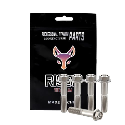 Image of Rison Titanium Flanged Hex Head Bolt M8x1.25x25mm 6AL4V Aerospace Grade Ti Bolt Original Color Pack of 5