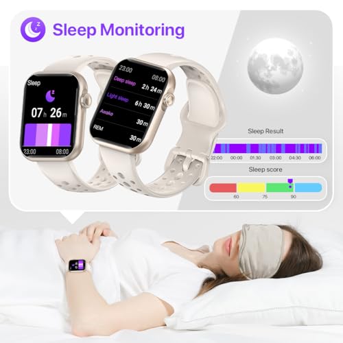 Nemheng Smartwatch, Bluetooth Talk, 1,83 Zoll, 100+ Sport Modi mit Herzfrequenz SpO2 Schlaf Monitor, Fitness Uhr für iOS und Android – Bild 4