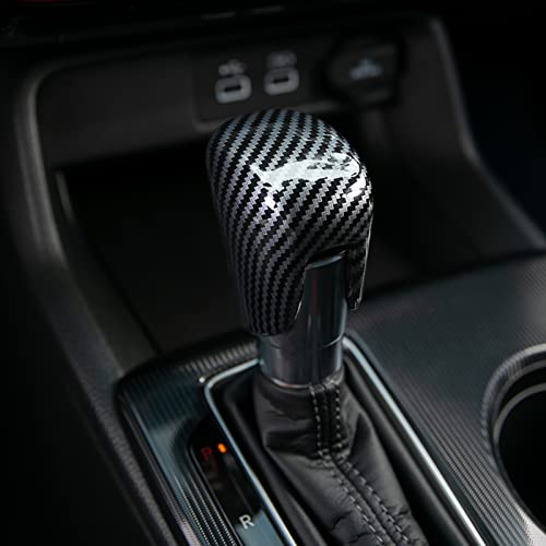 Thenice Gear Shift Knob Cover Carbon Fiber Grain CVT Automatic Transmission Lever Trim for Honda Civic 2022, Accord 2018-2022