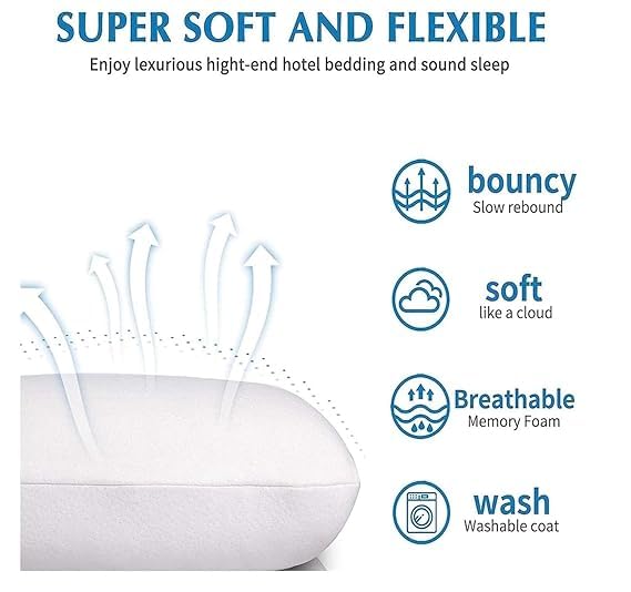Image of Araami Cervical Contour Memory Foam Pillow for Sleeping,Orthopedic Pillow for Neck Pain,Back,Stomach,Side Sleepers, with Breathable Zip Cover (26 X 15 X 4.5INCH) (King Size Pillow) (King)