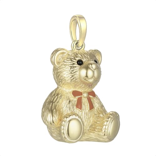 Oso de peluche abalorio de plata y oro para recordar momentos