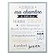 HOME DECO KIDS Bilderrahmen Die Regles de La Plaises für Jungen, Kinderzimmer, Deko-Objekt, Holz – MDF, Transparent-Gold-Dunkel-Schwarz, 40 x 1.6 x 60