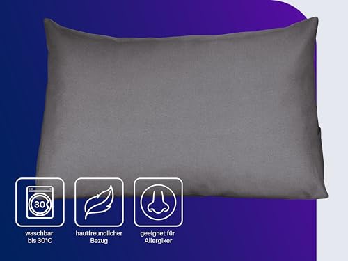 Traumnacht Cozy Rückenkissen, Lesekissen, 70 x 40 cm dunkelgrau, abnehmbarer,waschbarer Bezug aus 100% Polyester,praktisches Seitenfach,Öko-Tex zertifiziert,produziert nach deutschem Qualitätsstandard