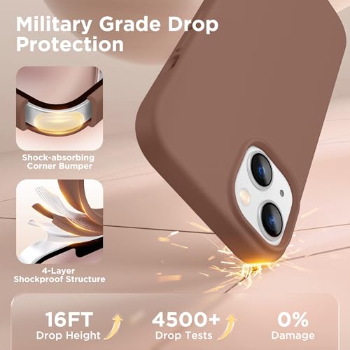 Image of GolbinBox Magnetic for iPhone 13 /14 Case, Silicone Cover, Brown