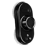 JUYUN Robot Limpiacristales con Cuerda de Seguridad y Sensores Anticaída, Robot Limpiacristales Inteligente para Limpiar Cristales de tu Casa, Espejos,Negro