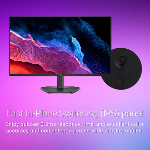Image of Dell 27 inch Gaming Monitor, FHD 1080p Fast IPS Display, 240Hz Refresh Rate, 0.5ms Response Time, AMD FreeSync Premium, 99% sRGB Color, HDMI 2.1 & DisplayPort 1.4, Tilt Adjustable - Black