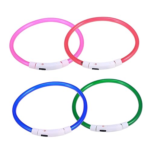 Abaodam Collar LED para Perros Recargable USB de Verde Seguridad Nocturna para Mascotas Energético y Resistente al Morder