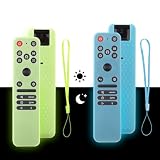 2-Pack Silicone Cover for LG MR25GA Remote (2025), Anti-Slip Shockproof Protective Case for MR25GA Compatible with 2025 LG OLED Smart TV C5 B5 G5 M5 Series Remote w/Lanyard (Glow Green+Glow Blue)