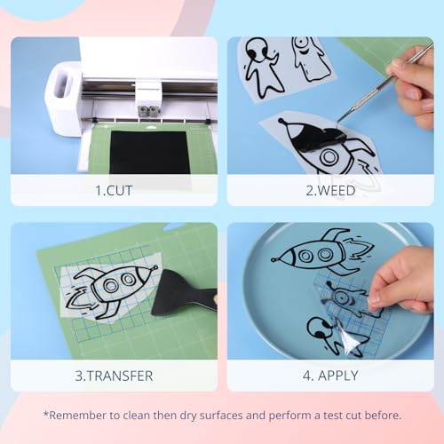 Image of HTVRONT Black Permanent Vinyl - 12 inch x65FT Matte Black Permanent Adhesive Vinyl Roll Compatible with Cricut Cutting Machine, Silhouette Cameo & Other Cutters, Party & Home Decoration, Sticker