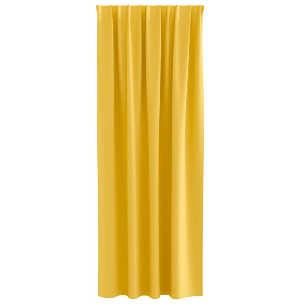 Zasłony zaciemniające na pierścieniach, zestaw 2 sztuk, musztardowo-żółte, 225 x 140 cm, poliester, blokujące światło do sypialni