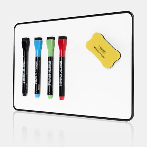 Magnetic Whiteboard A4 Size - Small Whiteboard with White Board Pens and Erasers Smooth Writing and Easy to Dry Wipe Suitable for Kids Students Writing Drawing Home Office School Classroom