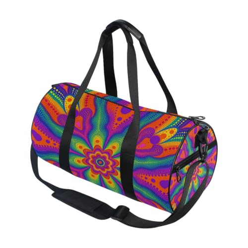 Bolsa de gimnasio redonda con estampado floral para el cuidado de tu equipamiento diario
