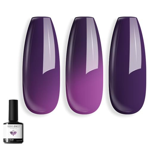 modelones Black Purple Gel Nail Polish Dark Purple Color Changing