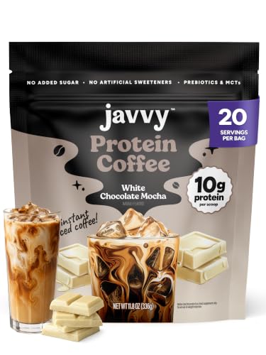 Javvy Protein Coffee for Cold Brew &amp; Iced Coffee, White Chocolate Mocha