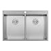 33" Ticor PLZ-620 Overmount 18 Gauge Stainless Steel Zero Radius Double Bowl Kitchen Sink