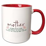 3dRose Colorful text Mother, our mom, our best friend. Mothers day art gift 11oz Two-Tone Red Mug