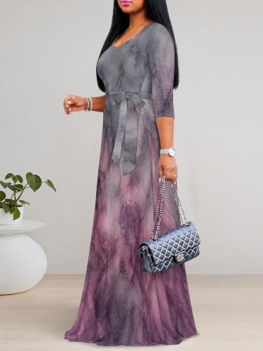 Image of Women's 3 /4 Sleeve Maxi Dress with Pockets