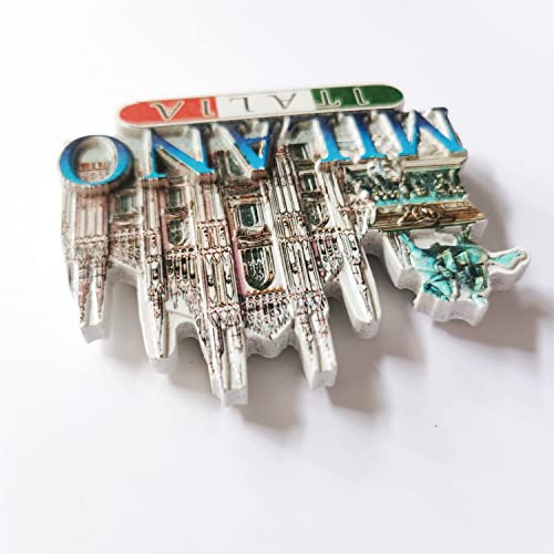 Imán decorativo Milan Italy de resina artesanal miniatura 4