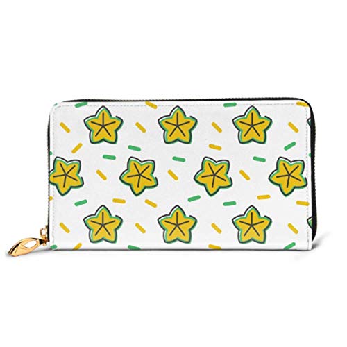 Preisvergleich Produktbild JHGFG Mode Handtasche Reißverschluss Brieftasche Carambola Muster Gliederung Symbole Telefon Kupplung Geldbörse Abendkupplung Blockieren Leder Brieftasche Multi Card Organizer